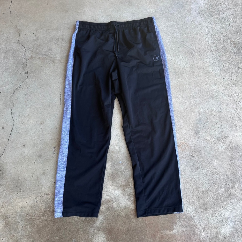 AND1 Track Pants Mens XL Black Excellent Heathered Side Stripe ANM17BZS01
